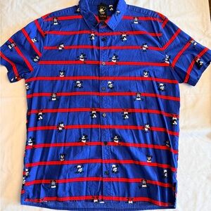 Disney Mickey Mouse Blue and Red Men's Shirt
